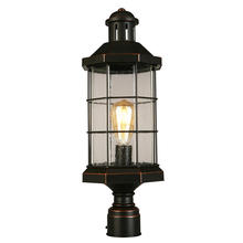 Eglo 202874A - 1 LT Outdoor Post Light w/ Oil Rubbed Bronze Finish & Clear Seeded Glass Shade