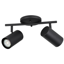 Eglo 205135A - 2 LT Fixed Track Light w/ Black Finish & Black Adjustable Cylinder Shades