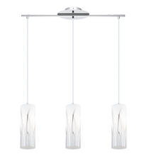 Eglo 92741A - 3 LT Linear Pendant w/ Chrome Finish & White w/ Chrome Accents Glass Shades