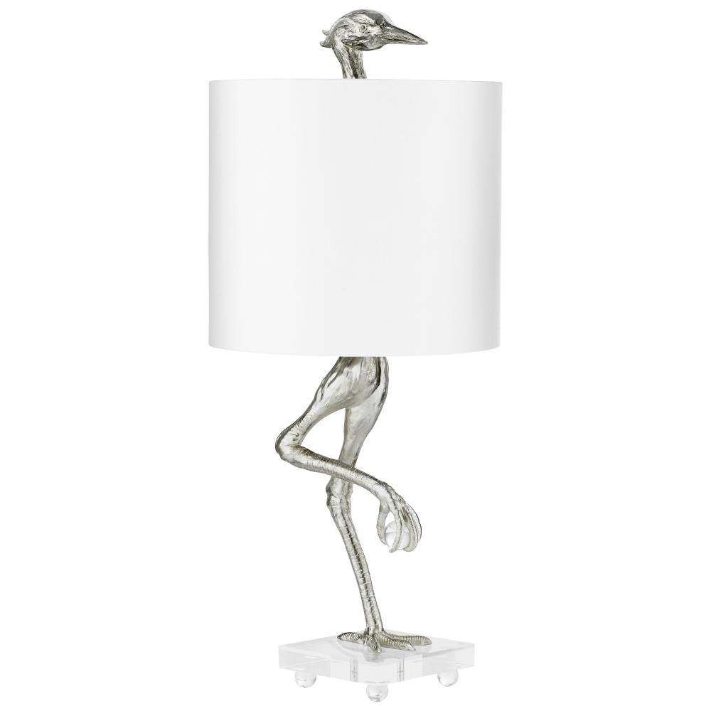 Ibis Table Lamp | Silver Leaf
