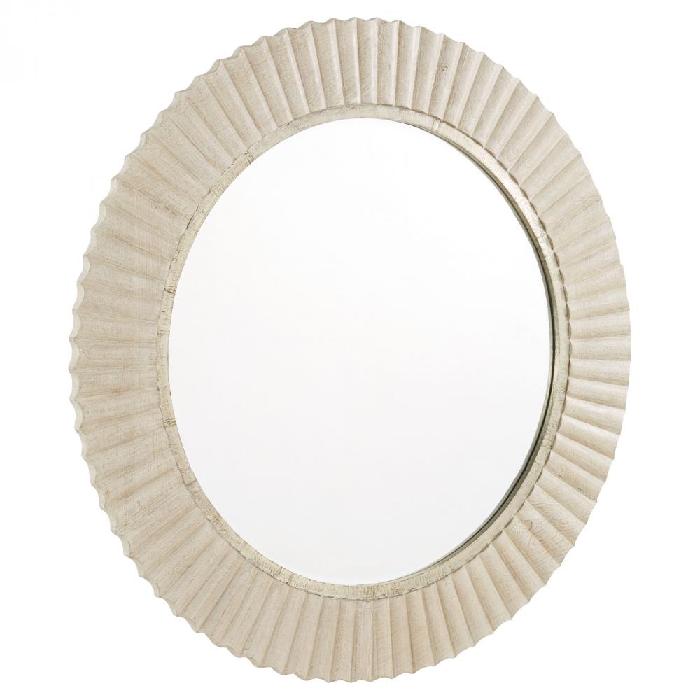 Estriada Round Mirror | White
