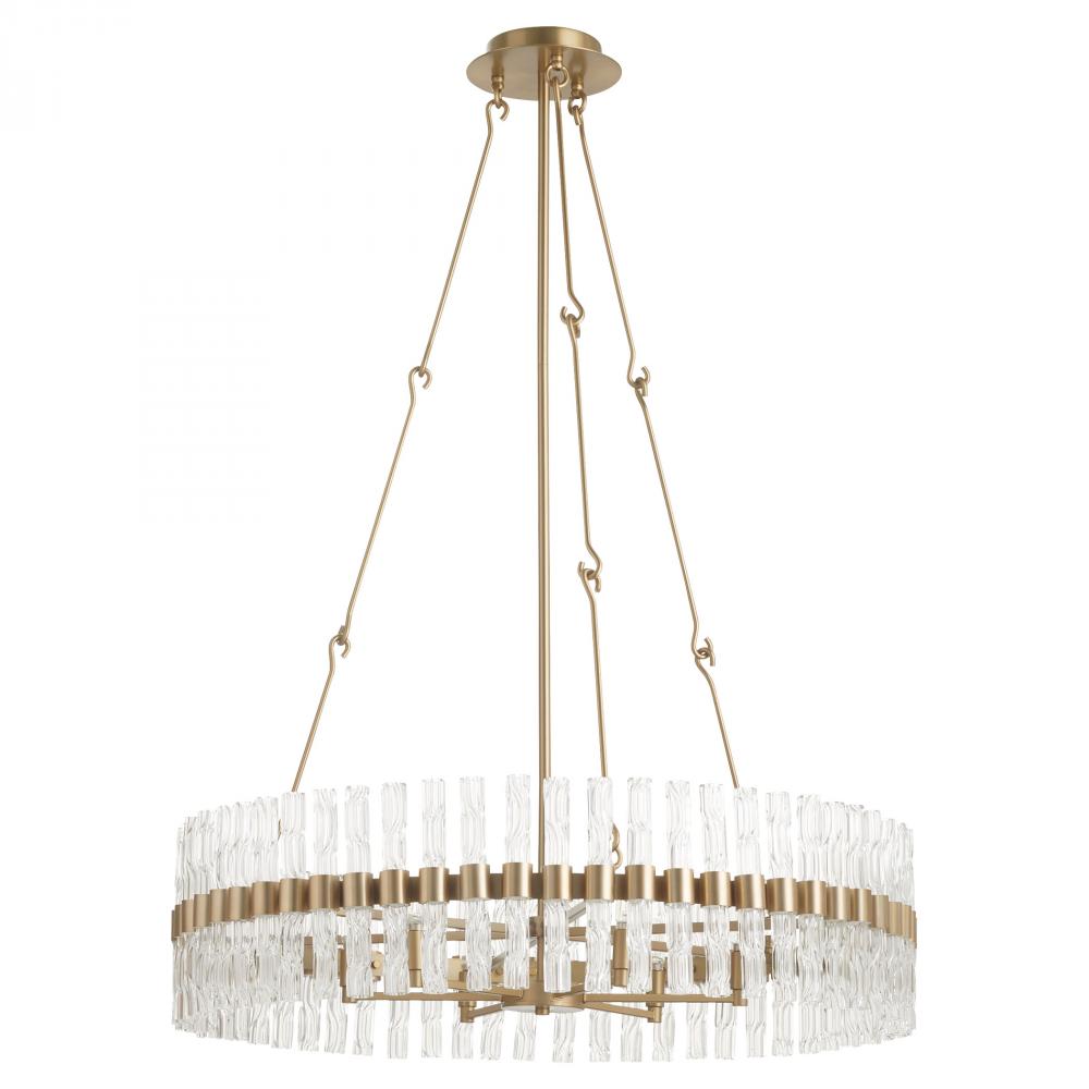 Nobel 6 Light Chandelier | Aged Brass