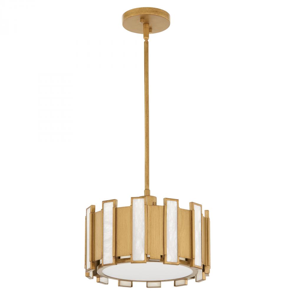 Volterra 1 Light Pendant Aged Brass