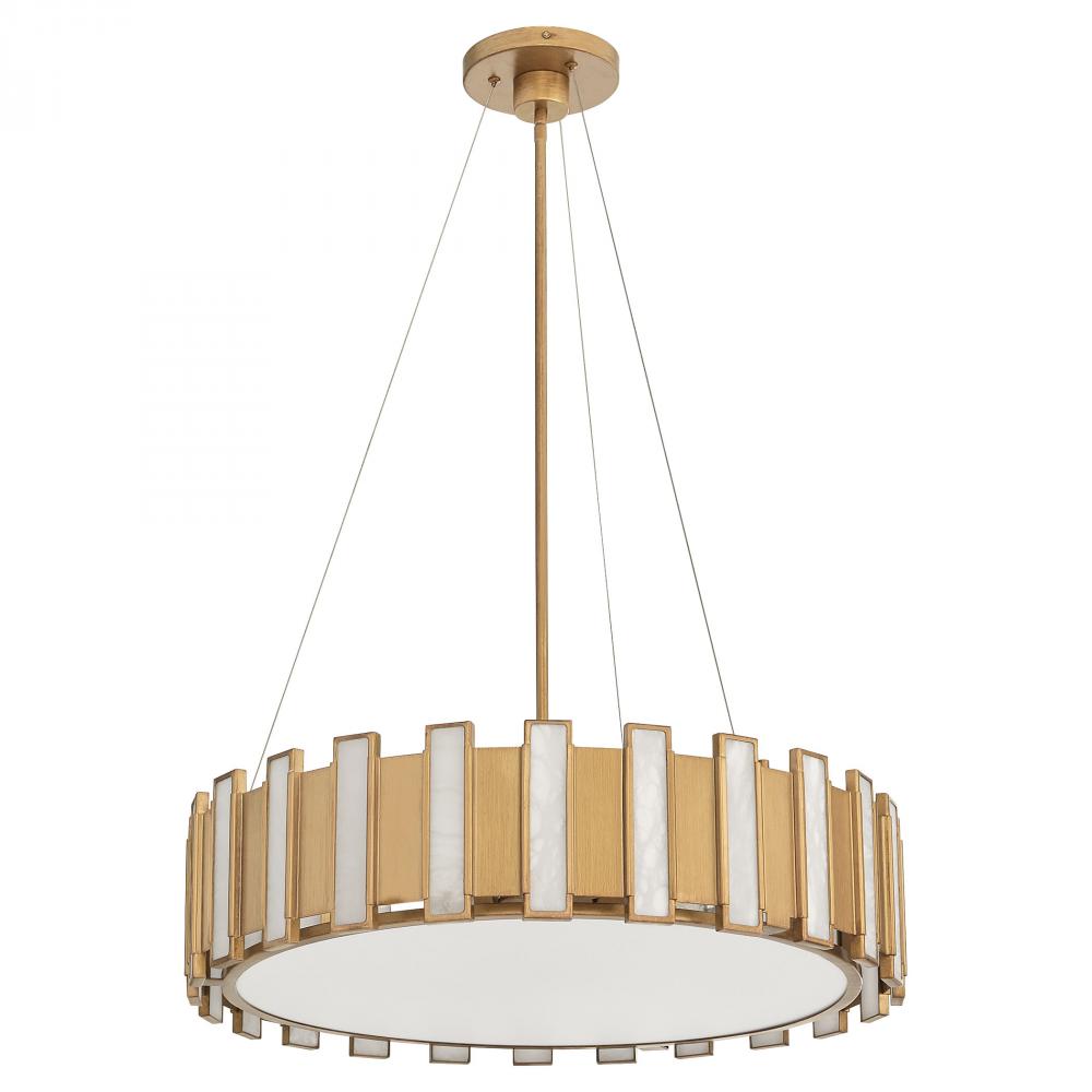 Volterra 5 Light Pendant Aged Brass