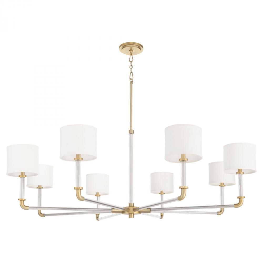 Hightower 8 Light Chandelier Clear Aged Brass