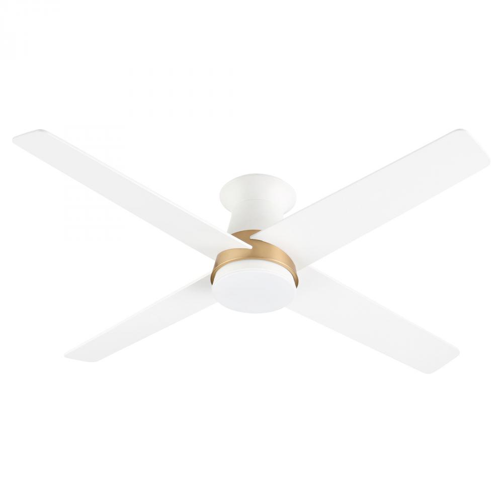 Santa Ana Ceiling Fan | Studio White | Aged Brass