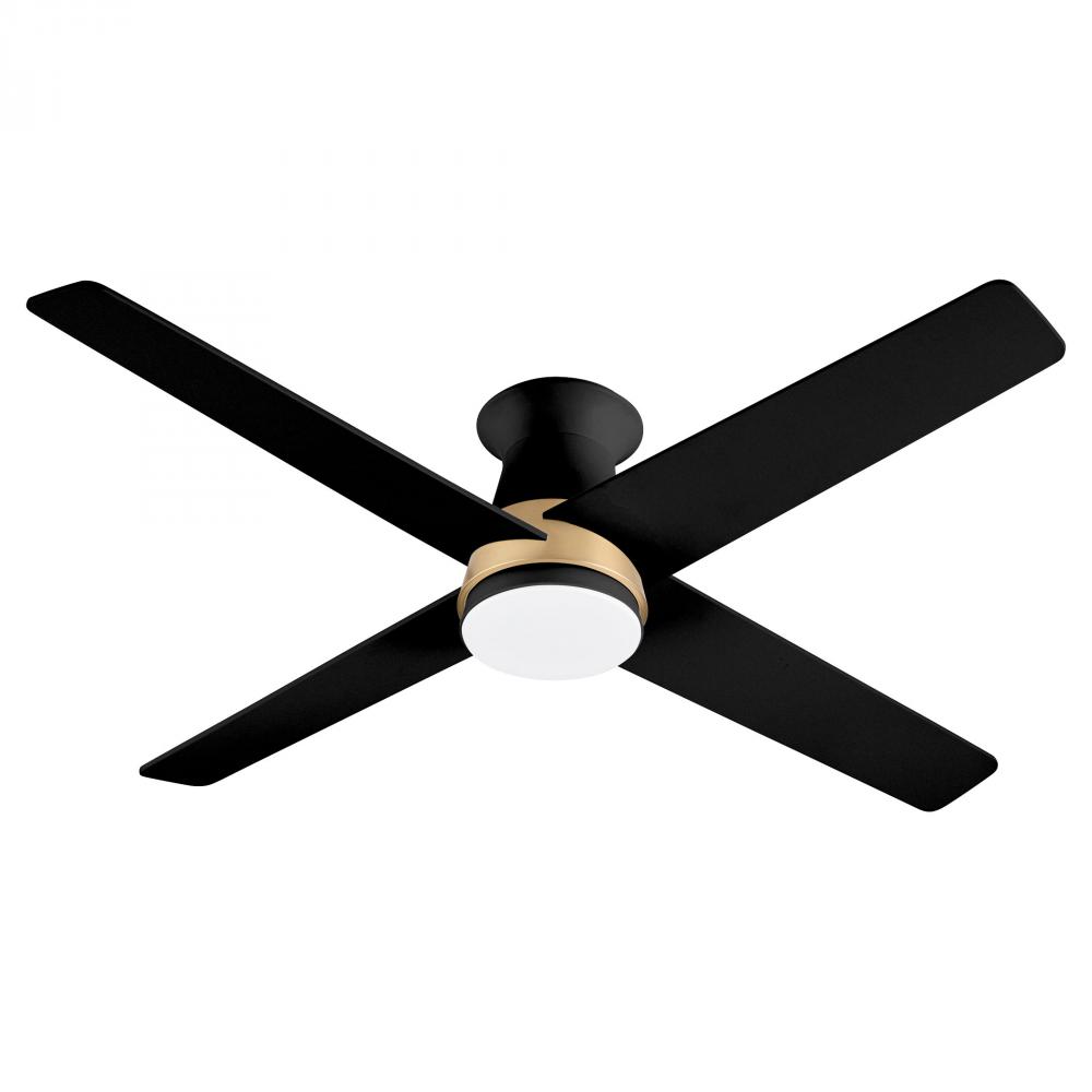 Santa Ana Ceiling Fan 52"| Aged Brass | Black
