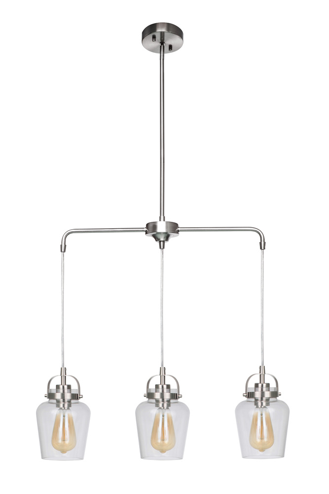 Trystan 3 Light Pendant in Brushed Polished Nickel