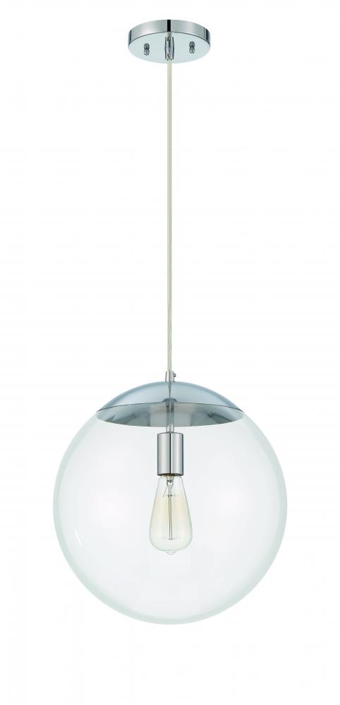 1 Light Large Pendant with Clear Glass