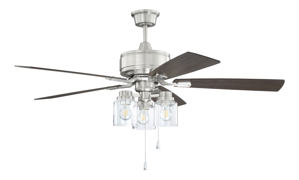 52" Ceiling Fan w/Blades & 3x4w LED Light Kit