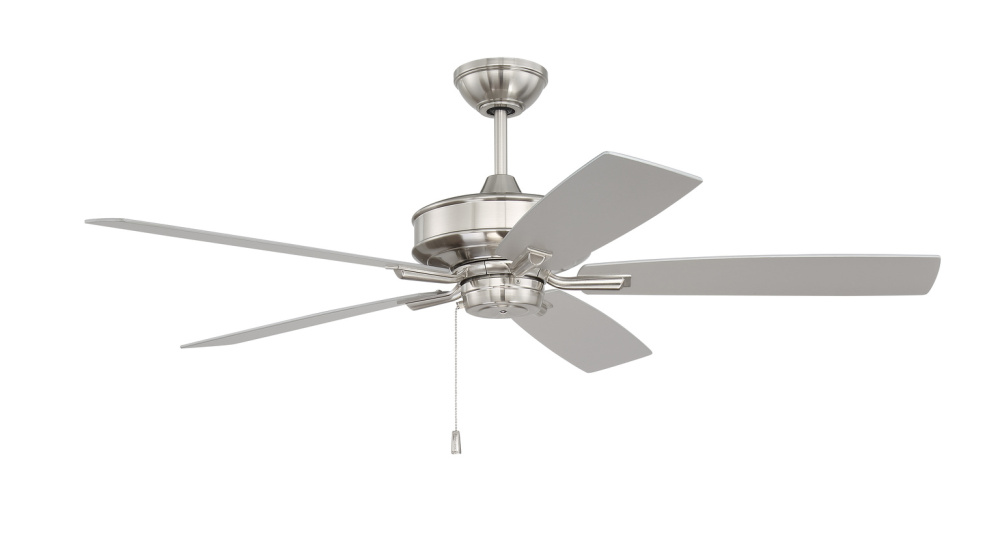 Optimum 52" 5-Blade Ceiling Fan in Brushed Polished Nickel w/ Brushed Nickel/Dark Driftwood Blad