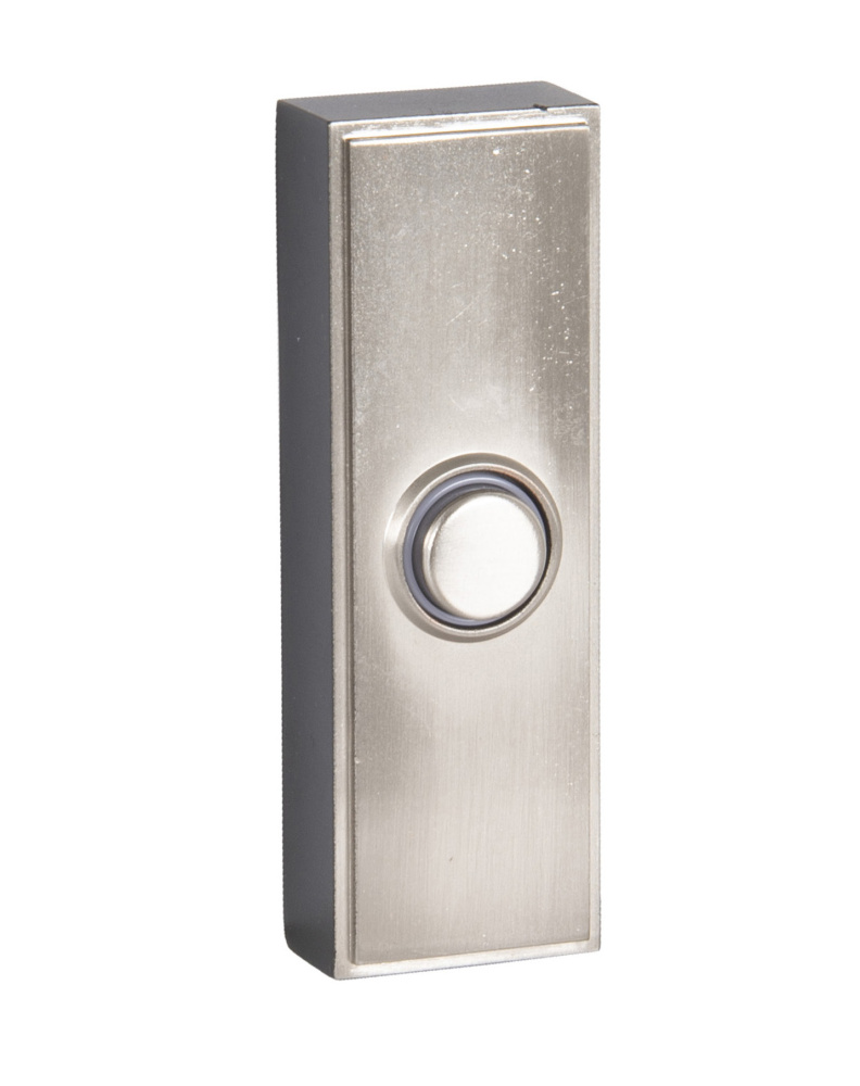 Surface Mount LED Lighted Push Button in Brushed Polished Nickel