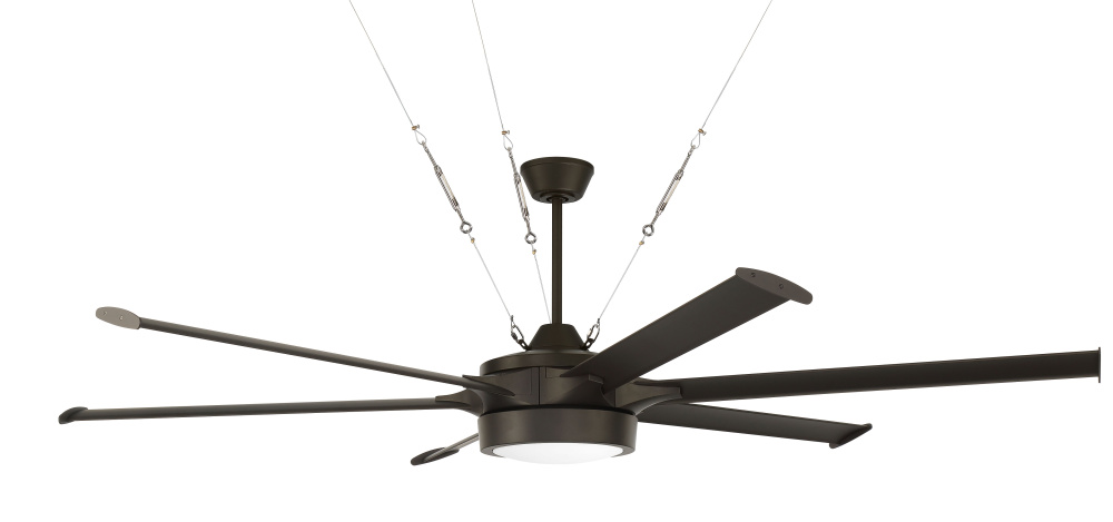 78" Ceiling Fan w/Blades & LED Light Kit, Damp Rated