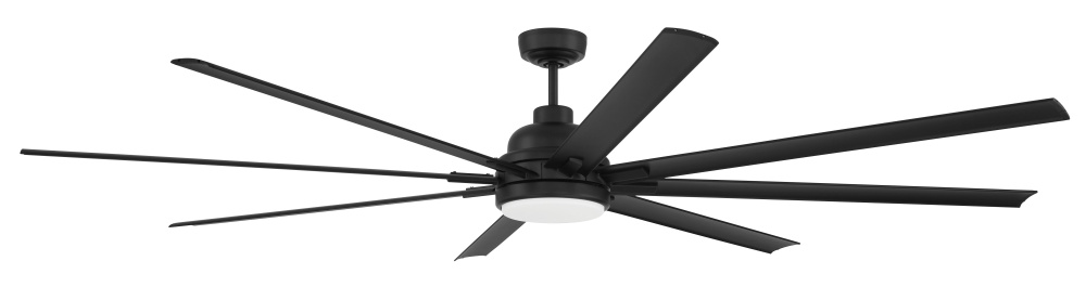 Rush 84" 8-Blade Indoor/Outdoor (Wet) Ceiling Fan in Flat Black w/ Flat Black Blades
