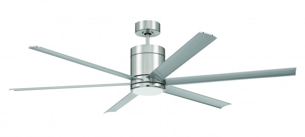 Tate 65" 6-Blade Ceiling Fan in Brushed Polished Nickel w/ Brushed Nickel Blades