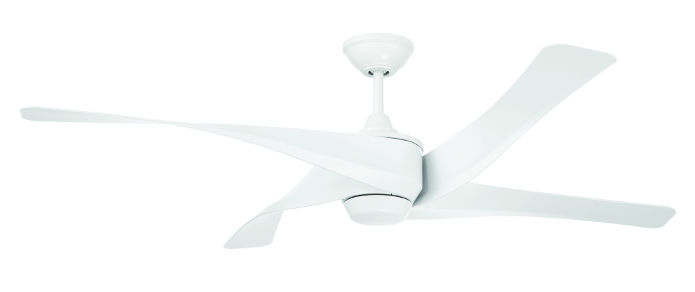 Venn 58" 4-Blade Indoor/Outdoor (Damp) Ceiling Fan in White w/ White Blades