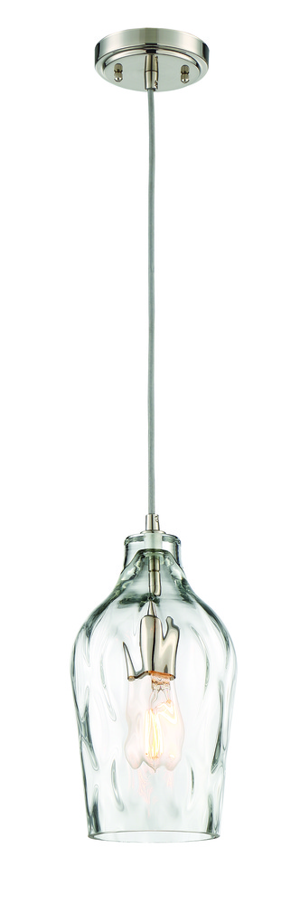 6.63" 1 Light Mini Pendant in Brushed Polished Nickel