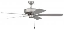 Craftmade P52BN5-52BNGW - Pro Plus 52" 5-Blade Ceiling Fan in Brushed Nickel w/ Brushed Nickel/Greywood Blades