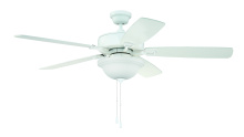 Craftmade TCE52W5C1-C - 52" Twist N Click Fan in White w/ White/Washed Oak Blades (3-Light Bowl)