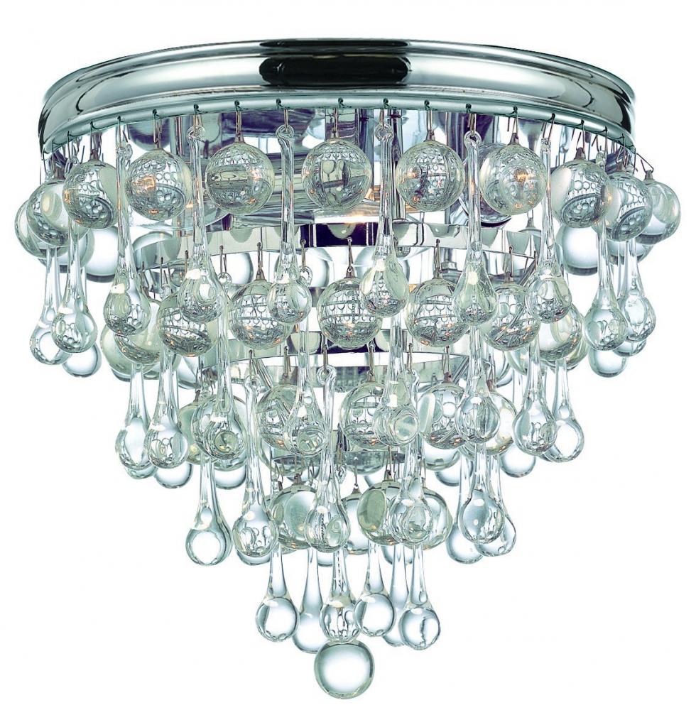Calypso 10.5'' Crystal Teardrop Polished Chrome Flush Mount