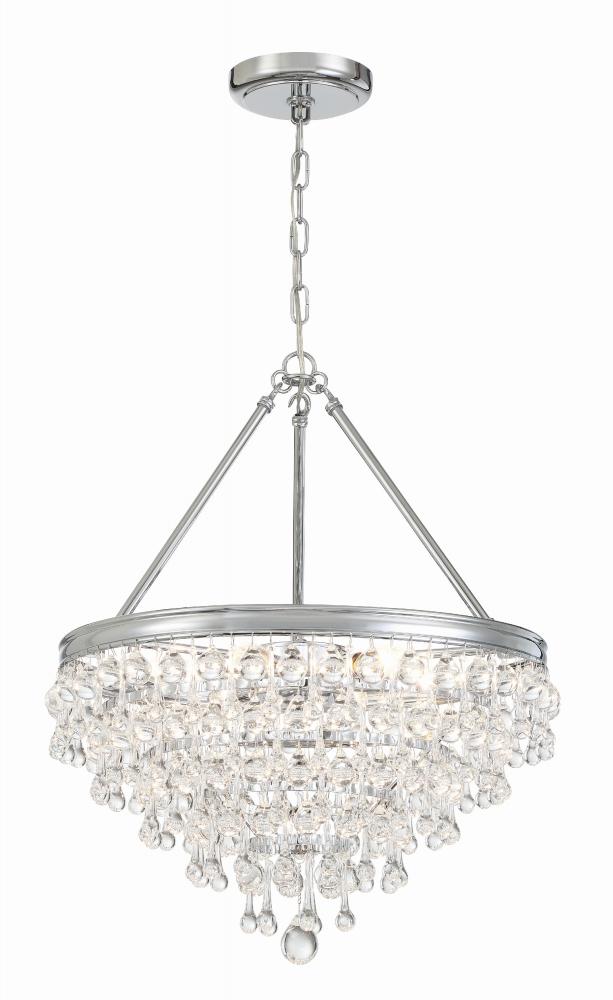 Calypso 20'' Crystal Teardrop Polished Chrome Chandelier