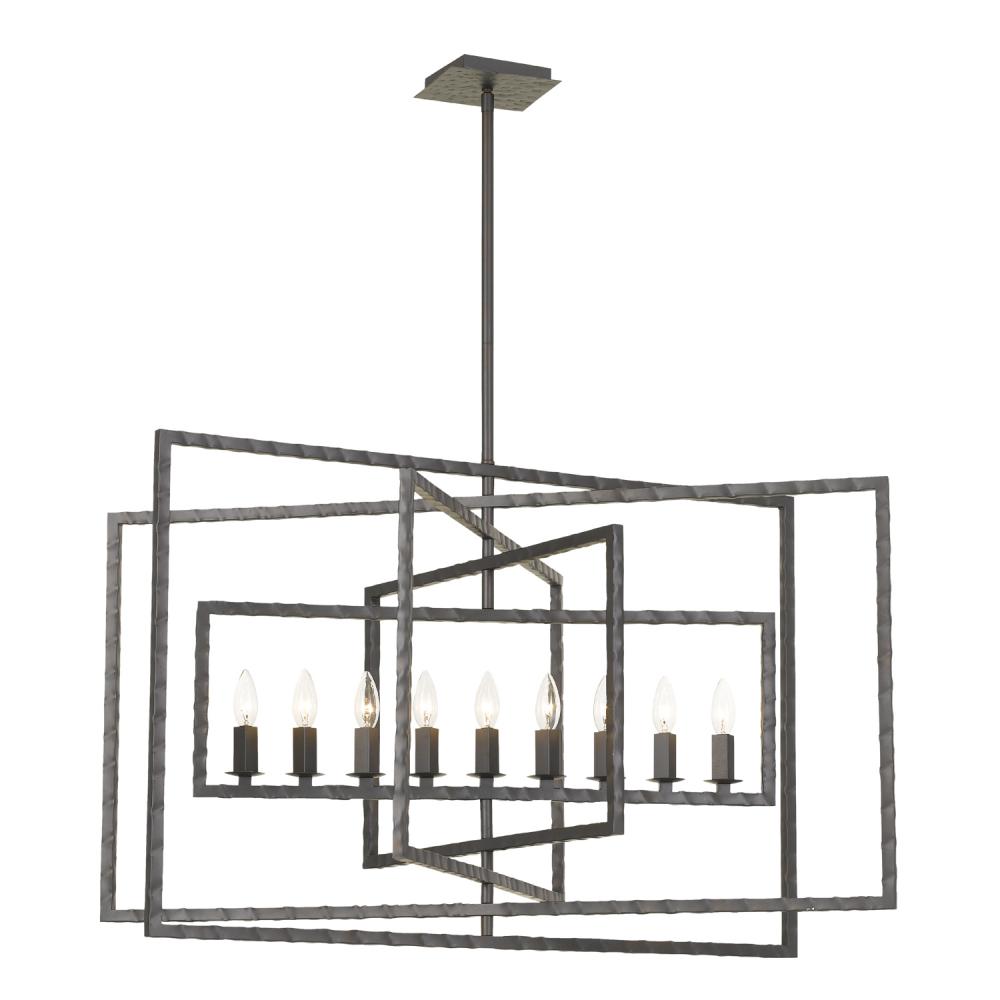 Capri 39'' Raw Steel Chandelier