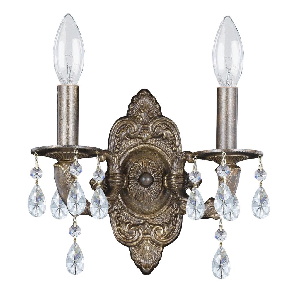 Paris Market 10'' Hand Cut Crystal Venetian Bronze Sconce