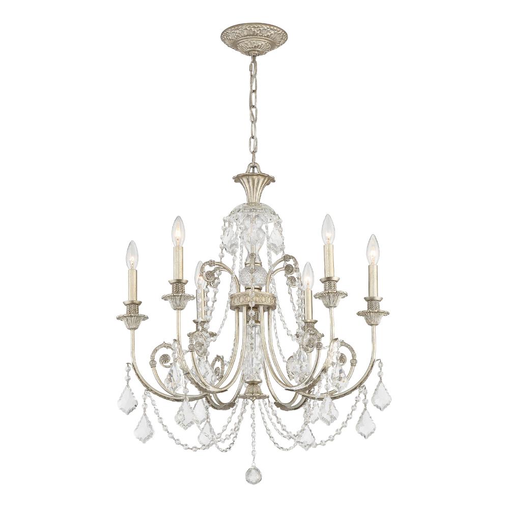 Regis 26'' Hand Cut Crystal Olde Silver Chandelier