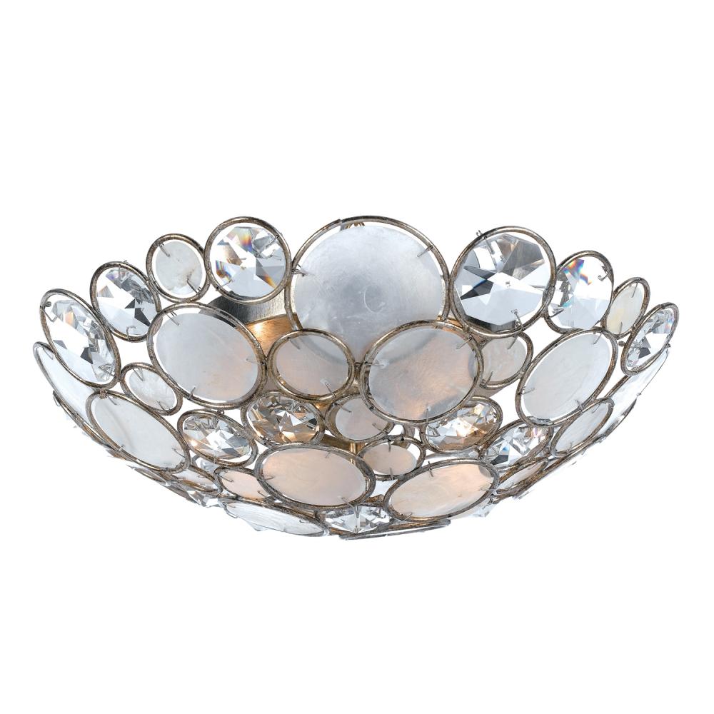 Palla 16'' Antique Silver Semi Flush Mount