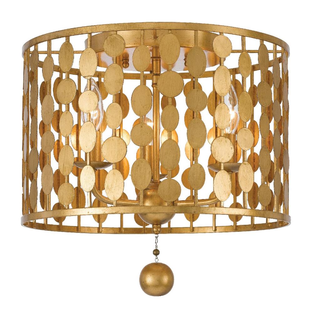 Layla 15'' Antique Gold Flush Mount
