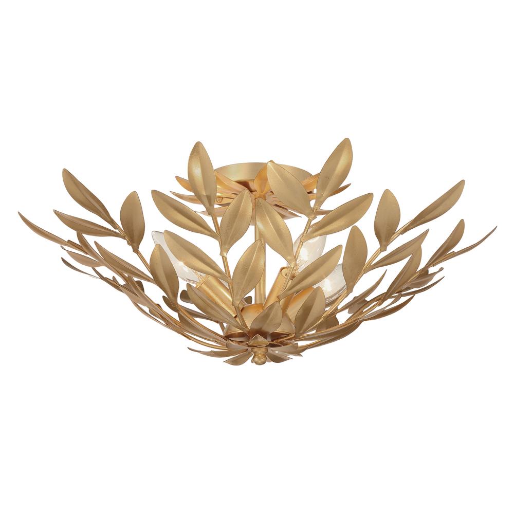 Broche 20.75'' Antique Gold Semi Flush Mount