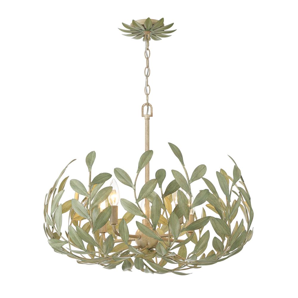 Broche 23'' Champagne Green Tea Chandelier
