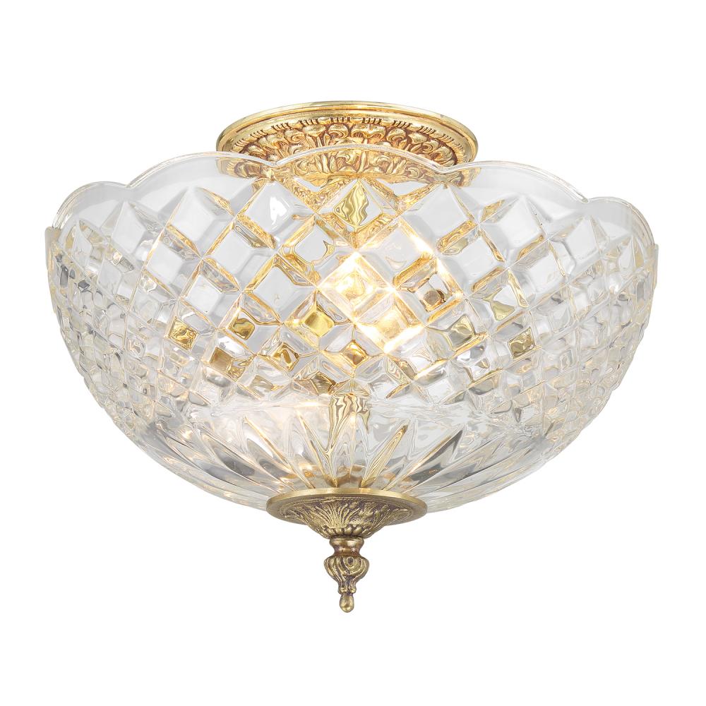 Milton 10'' Olde Brass Semi Flush Mount