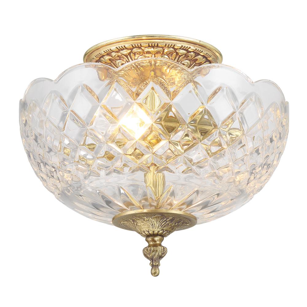 Milton 12'' Olde Brass Semi Flush Mount