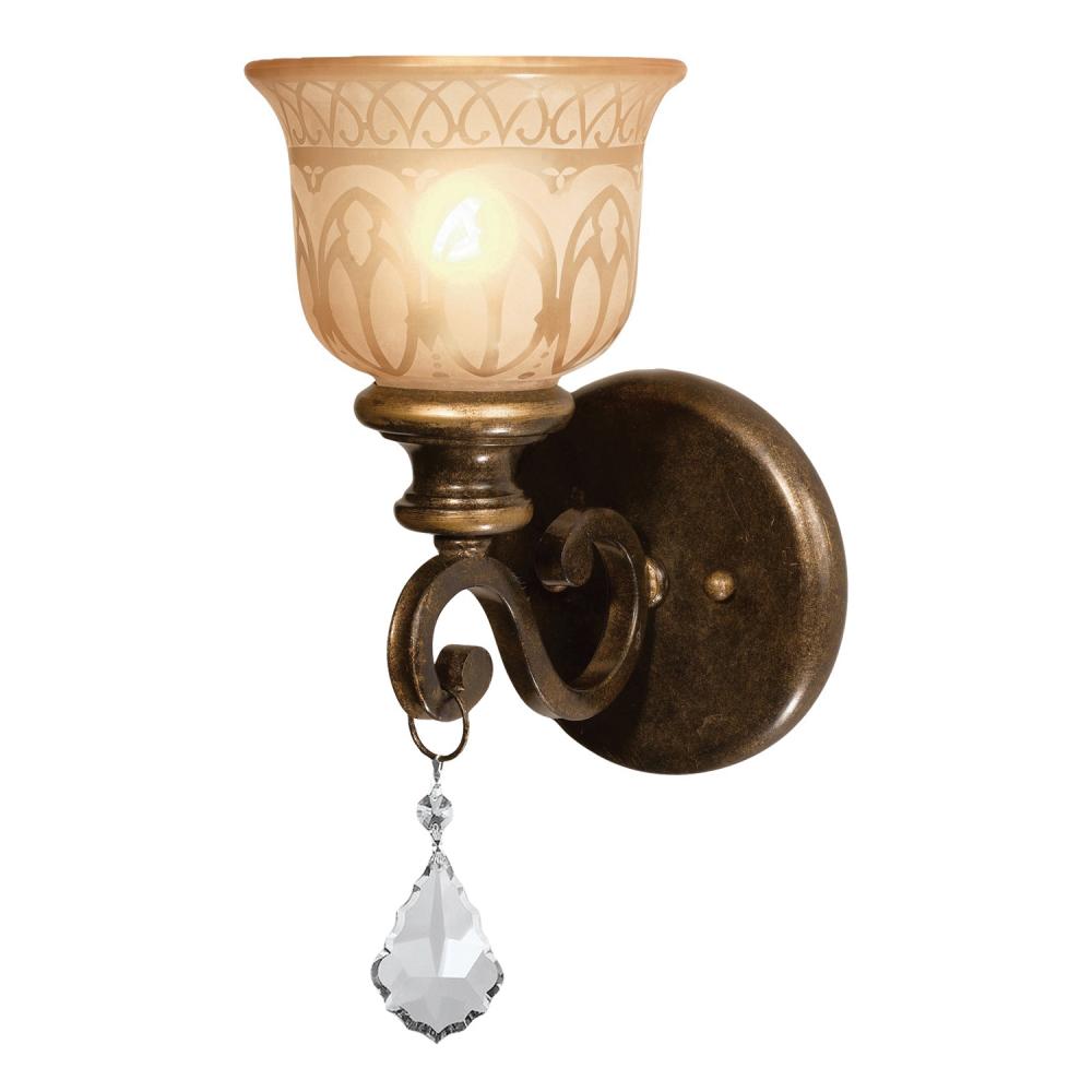 Norwalk 6.5'' Hand Cut Crystal Bronze Umber Sconce