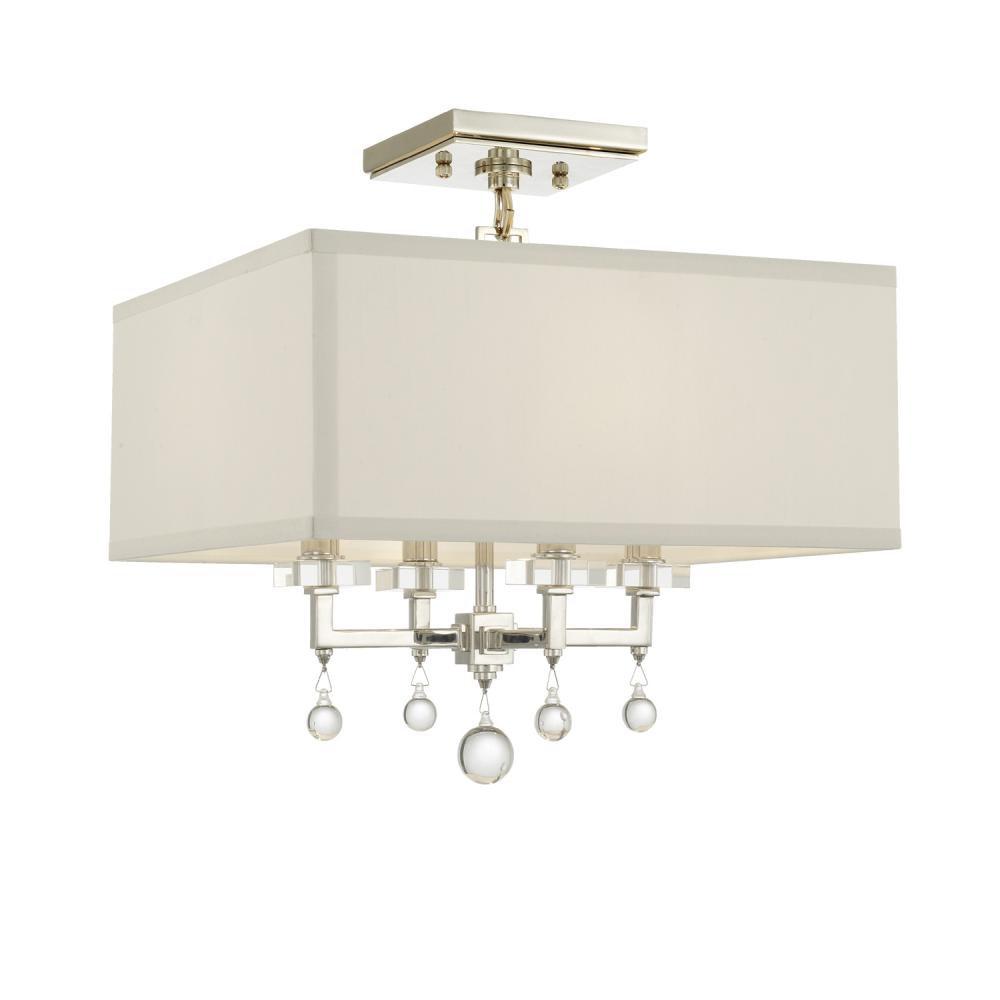Paxton 16'' Polished Nickel Semi Flush Mount