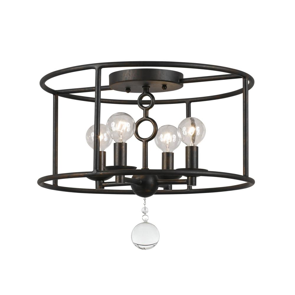 Cameron 15'' English Bronze Semi Flush Mount