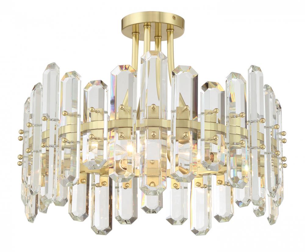 Bolton 20.75'' Aged Brass Semi Flush Mount