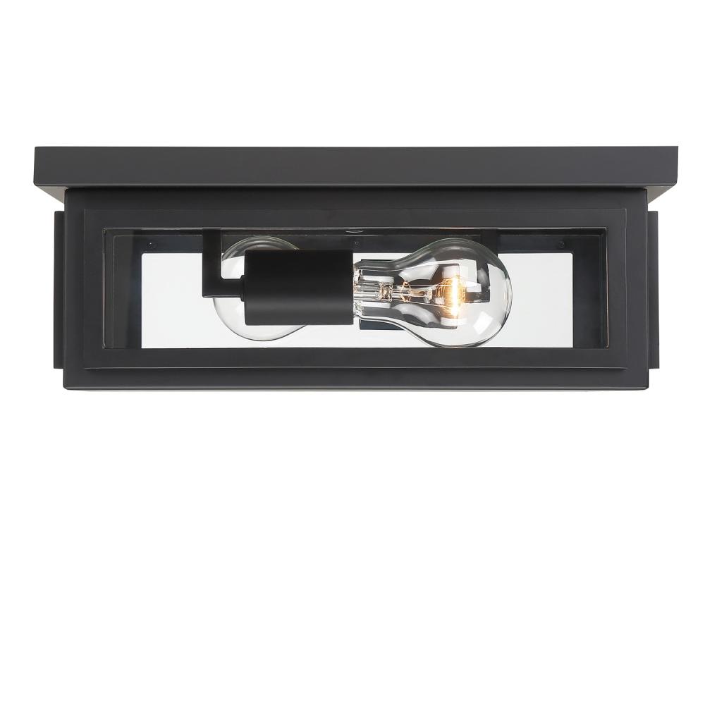 Byron 12.75'' Matte Black Outdoor Flush Mount