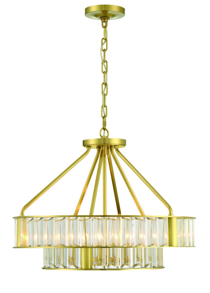 Libby Langdon Farris 24.5'' Aged Brass Chandelier