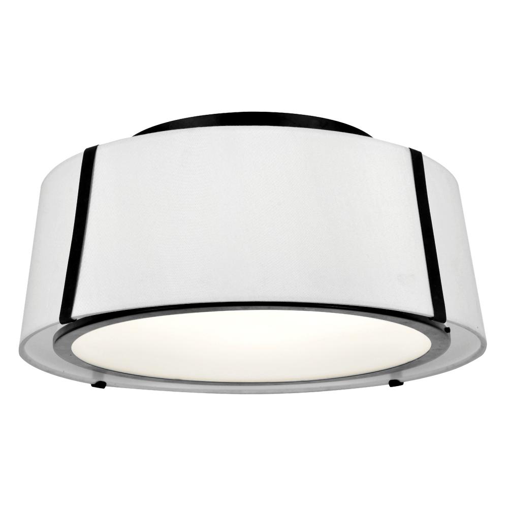Fulton 18'' Black Semi Flush Mount