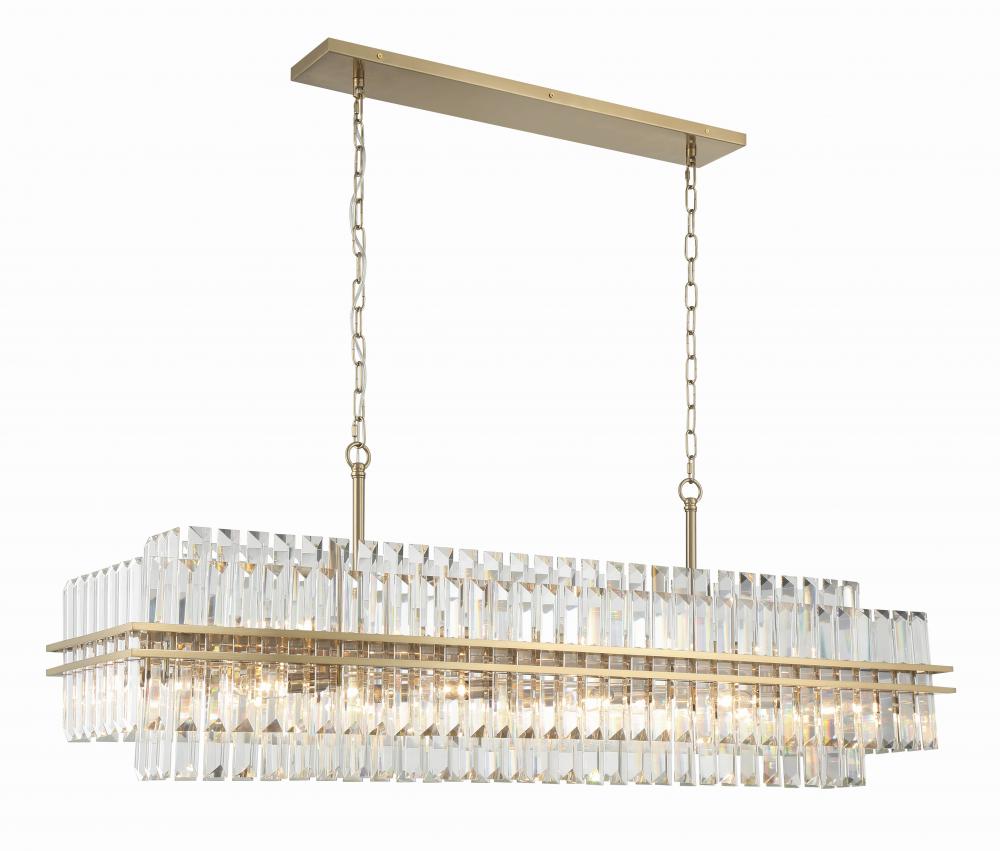 Hayes 50'' Aged Brass Linear Chandelier
