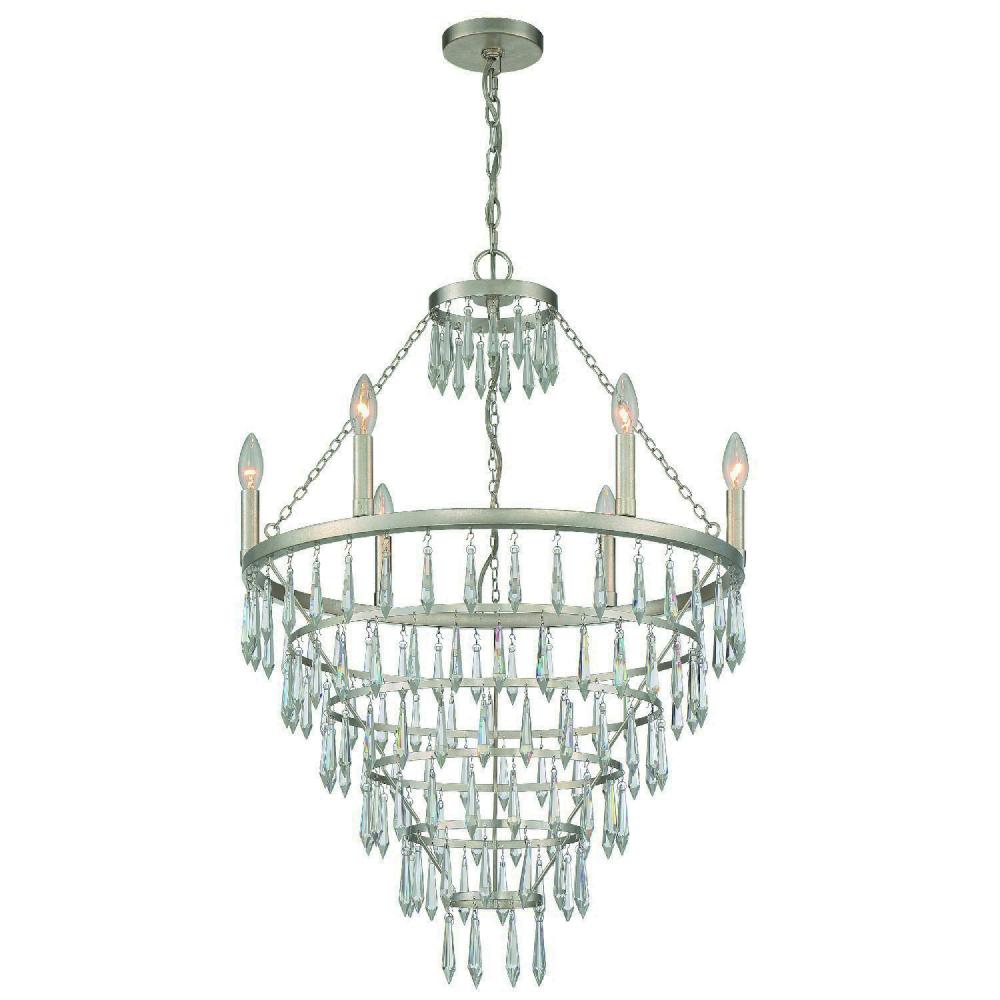 Lucille 24'' Antique Silver Chandelier