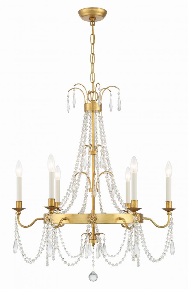 Maizey 28'' Antique Gold Chandelier