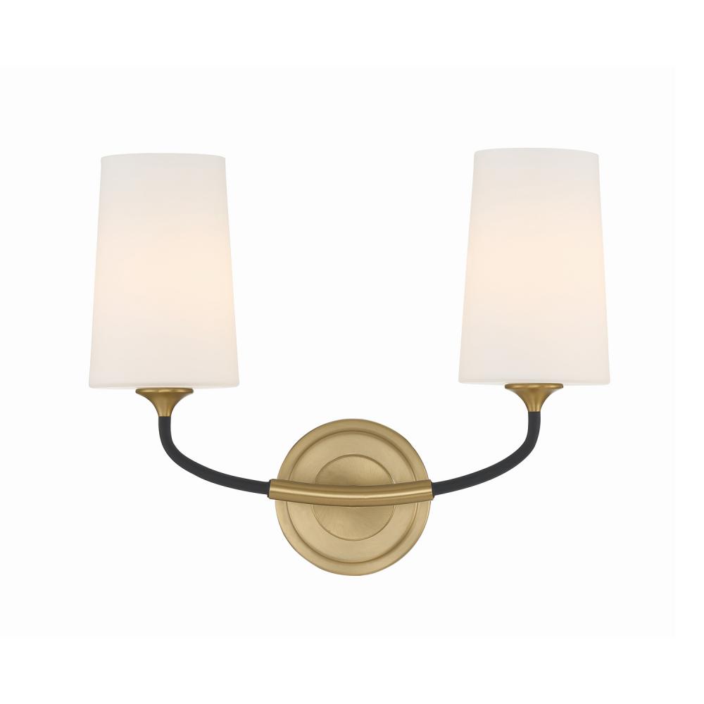Niles 15'' Black Forged + Modern Gold Sconce