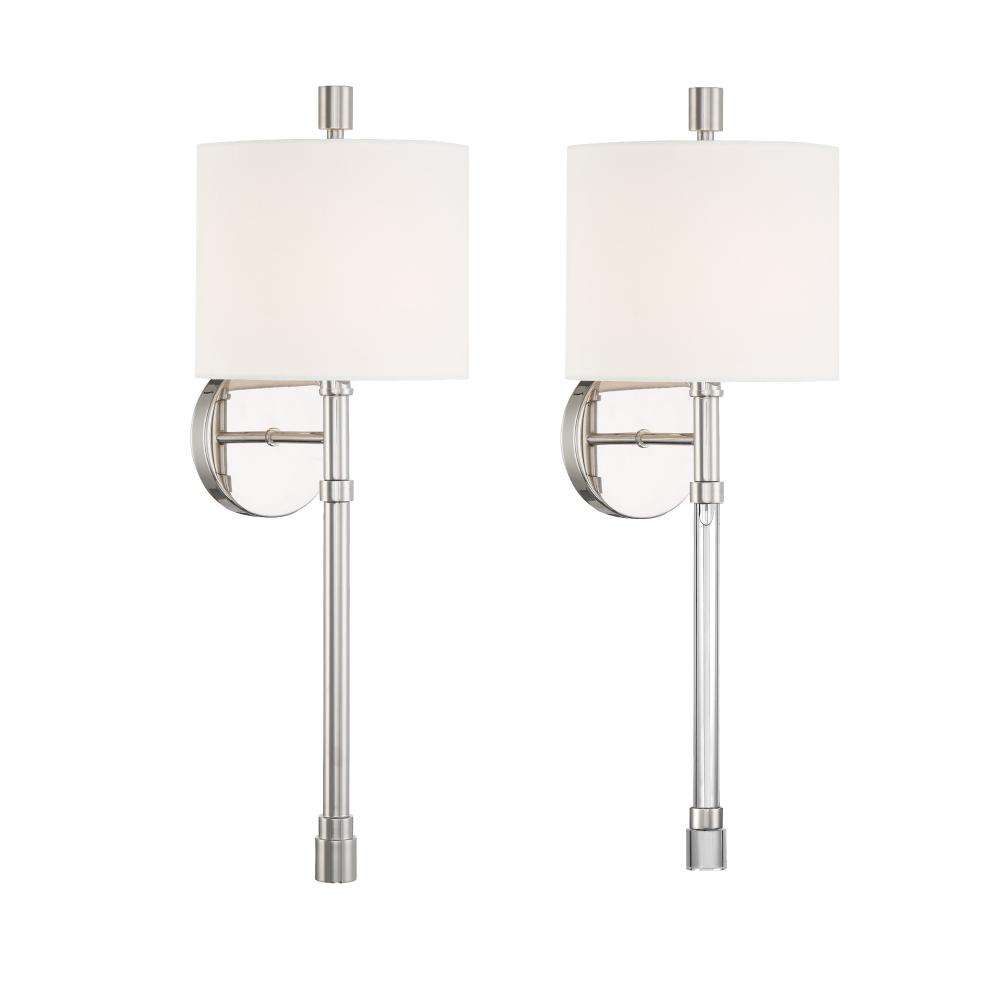 Rachel 8'' Polished Nickel Sconce
