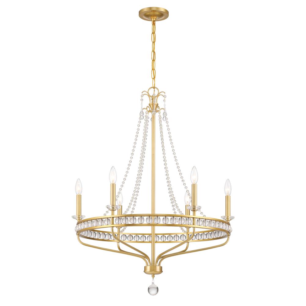 Seville 28'' Aged Brass Chandelier