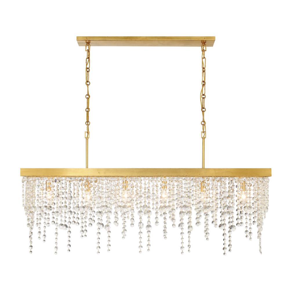 Winham 49'' Antique Gold Linear Chandelier