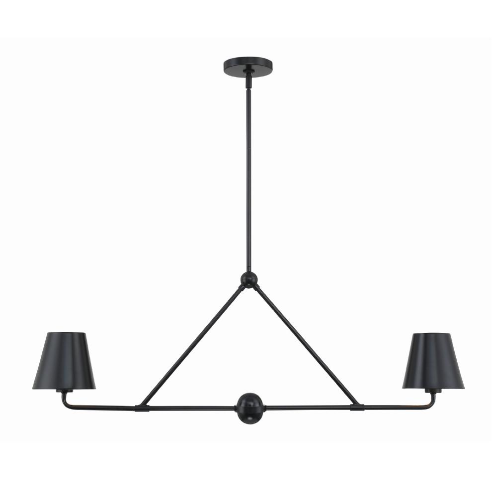 Xavier 42'' Matte Black Linear Chandelier