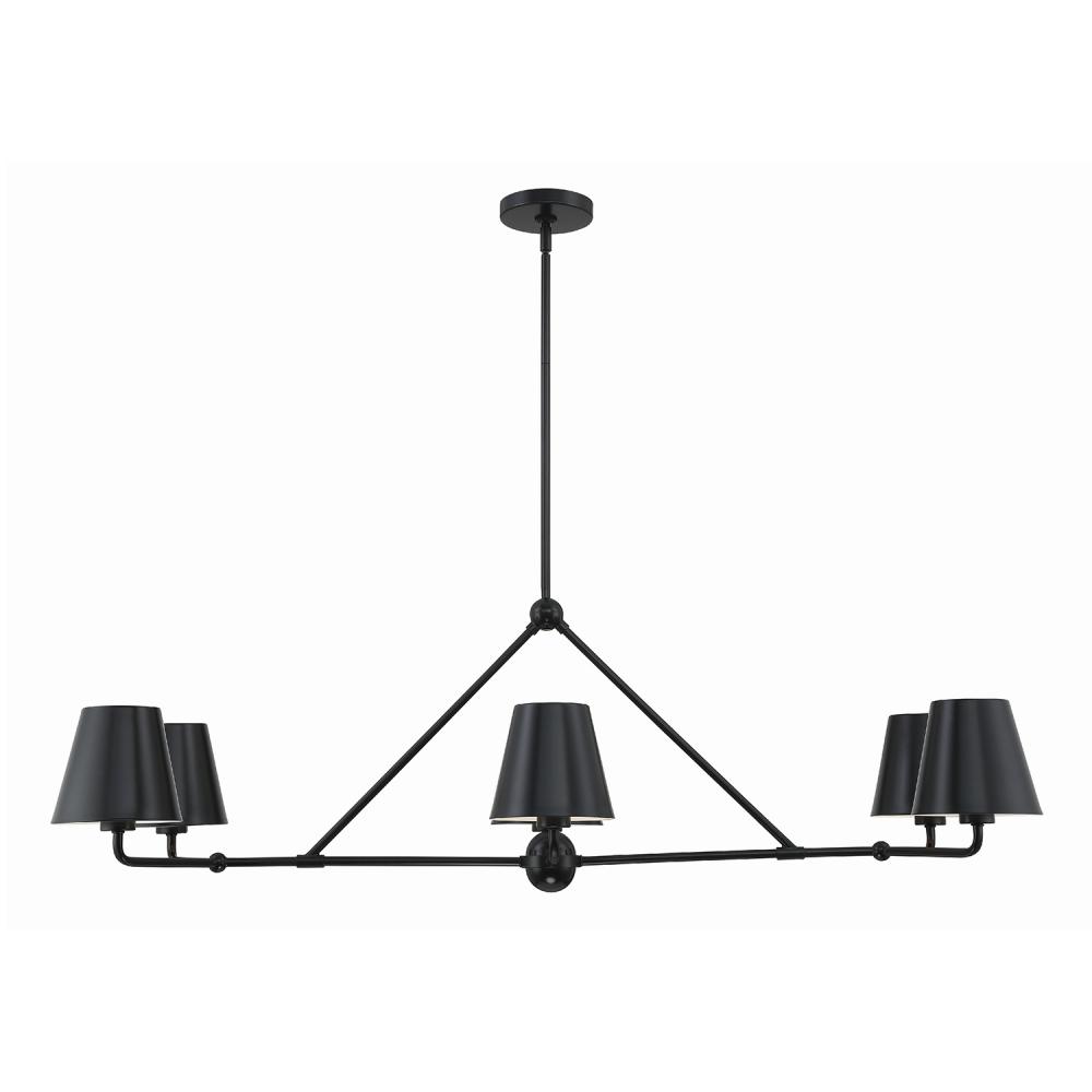 Xavier 46'' Matte Black Linear Chandelier